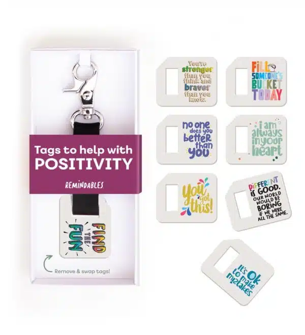 Remindables AffirmationSet PositivityBagTags 600x660